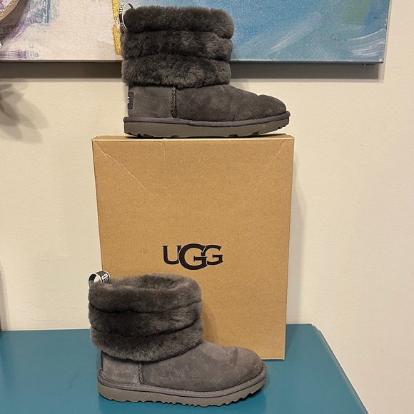 UGG Charcoal Faux Fur Boots
